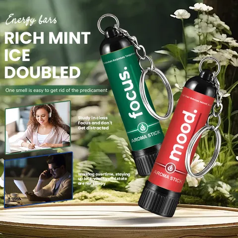 Draagbare Nasale Inhalator Aroma Stick Met Sleutelhanger Verfrissende Pepermunt Verlicht Slaperigheid Voor Reizen Werk Studie Dagelijks Gebruik