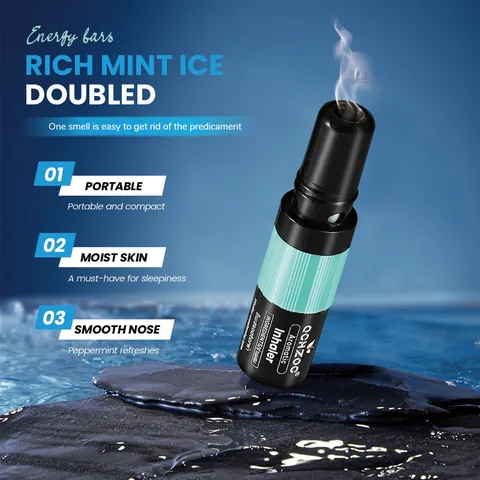 Inhalador Nasal de Doble Cabeza Barra de Energía Con Mentol Natural Aceite de Menta Para Refrescar La Mente Y Respirar