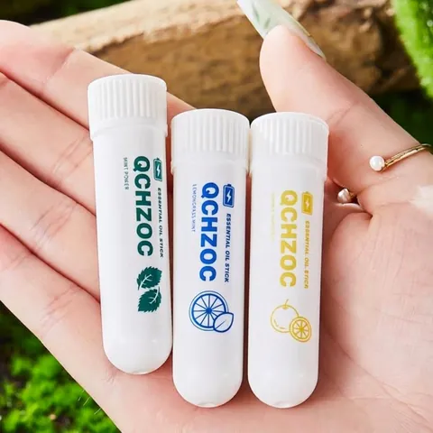 QCHZOC Refreshing Nasal Inhaler Stick Essential Oil Aromatherapy Mint Lemongrass Grapefruit Focus Energy Anti Fatigue Relief