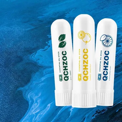 QCHZOC Refreshing Nasal Inhaler Stick Essential Oil Aromatherapy Mint Lemongrass Grapefruit Focus Energy Anti Fatigue Relief
