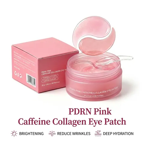 PDRN Pink Caffeine Collagen Eye Patch For Dark Circles Wrinkles Deep Hydration Brightening Firming Skin Care Eye Mask