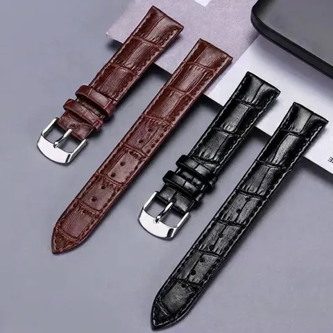 Bracelet de Montre Universel en Cuir PU Motif Crocodile Grain de Bambou Pour Hommes Femmes 12 14 16 18 20 22mm