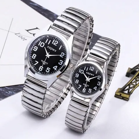XAPWV Μινιμαλιστικό Ρολόι Quartz για Άνδρες Γυναίκες Κάσα από Κράμα Ανοξείδωτο Επεκτάσιμο Λουράκι Αραβικοί Αριθμοί Αναλογικό Ρολόι Χειρός