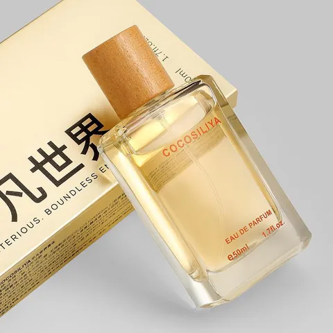 COCOSILIYA Profumo da Uomo Note Legnose Lunga Durata Eau De Parfum 50ml Bottiglia in Vetro Tappo Venatura Legno Fragranza Uomo