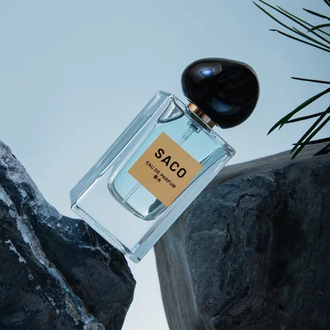 SACO Vetiver Unisex Άρωμα Φρέσκες Ξυλώδεις Νότες Μεγάλη Διάρκεια Eau de Parfum Niche Άρωμα Με Πώμα Βότσαλο Γυάλινο Μπουκάλι