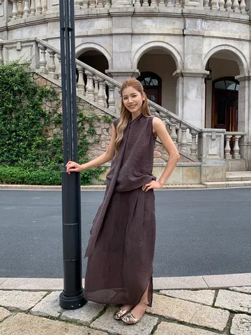 Women Irregular Pleated Skirt Asymmetric Design High Waist Midi Skirt Cotton Blend Casual Minimalist Summer Bottoms