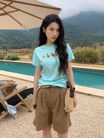 Women Casual Linen Cotton Blend Wide Leg Shorts High Waist Three-Quarter Pants With Belt Patchwork Summer Fashion Shorts