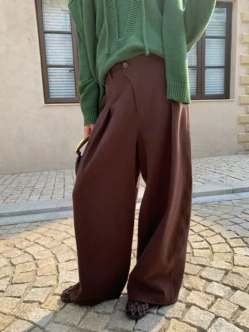 Vaqueros de Cintura Alta y Pata Ancha para Mujer Retro Casual Color Sólido Largo al Suelo Pantalones de Mezclilla Sueltos