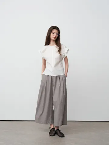 Dames Casual Wijde Pijpen Enkellengte Broek Losse Hoge Taille Effen Kleur Polyester Rayon Streetwear