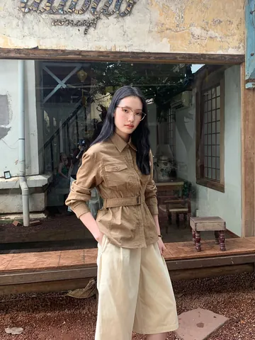 Dames Retro Corduroy Revers Utility-Jas Met Riem Ruime Pasvorm Halflang Lange Mouwen Pendelen Overhemdjas Top