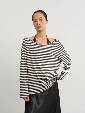 Γυναικεία Ρούχα Ριγέ Ξώπλατο Top And Bottom Cami Βαμβάκι Λινό Τυπωτό Μακρύ Μανίκι Casual Lounge