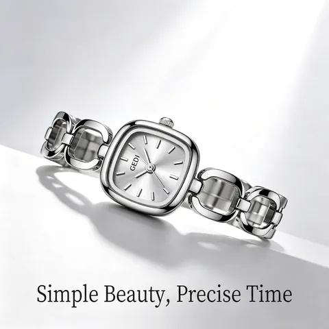 GEDI Women's Quartz Watch Square Dial Hollow Chain Strap Waterproof Fashion Elegant Casual Office Commuting Wristwatch