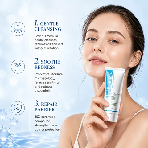 KORMESIC Probiotische Ceramid Gesichtspflegeserie Gesichtscreme Serum Reiniger Feuchtigkeitsspendend Barriere Reparatur Hautpflege