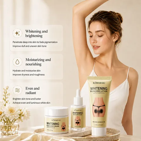 KORMESIC Whitening Bleaching Body Cream Deep Moisturizing Serum Smoothing Lotion Niacinamide Skin Brightening Skincare Set