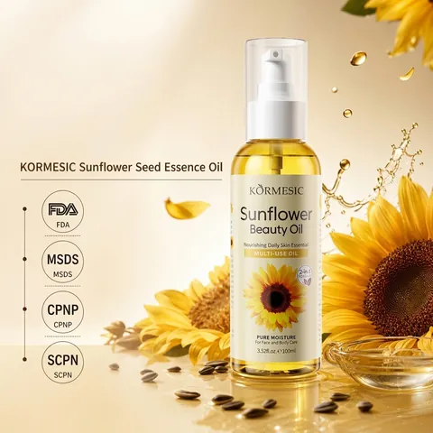 KORMESIC Sunflower Seed Beauty Oil Serum Moisturizing Brightening Repairing Facial Body Care Sunflower Oil Skincare For Women Men Daily Use