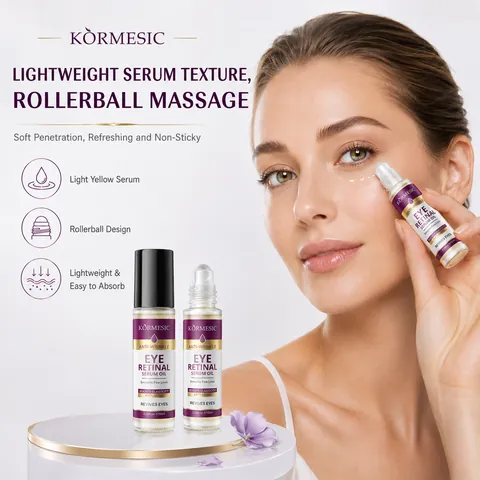 KORMESIC Retinal Eye Serum Oil Anti-Wrinkle Firming Eye Care Rollerball Essential Oil Smooth Fine Lines Tighten Skin