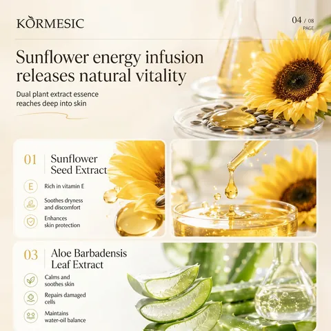 KORMESIC Sunflower Seed Beauty Oil Serum Moisturizing Brightening Repairing Facial Body Care Sunflower Oil Skincare For Women Men Daily Use
