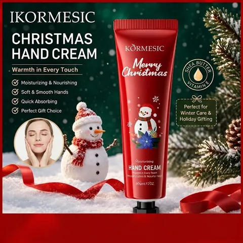 Festive Christmas Snowman Hand Cream Moisturizing Hydrating Shea Butter Nourishing Hand Care Lotion Gift For Women