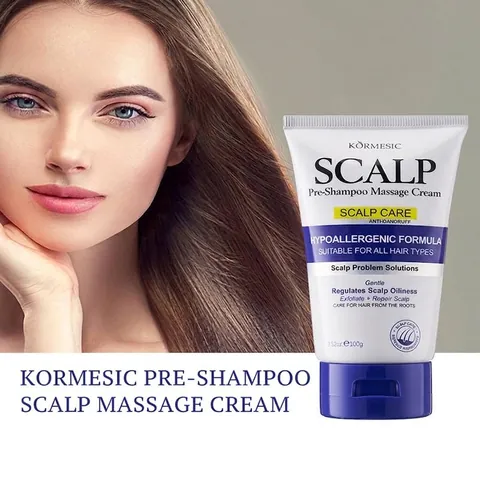 KORMESIC Pre-shampoo Hoofdhuid Massagecrème 100g Anti-roos Oliecontrole Hoofdhuidbehandeling Diepe Reiniging Alle Haartypes
