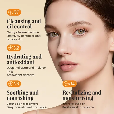 Turmeric Face Care Set Natural Ginger Cleansing Hydrating Brightening Antioxidant Facial Wash Toner Oil Energy Face Cream