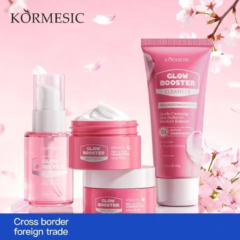KORMESIC Glow Booster Niacinamide Skincare Series For Women Facial Cleanser Brightening Day And Night Face Cream Serum