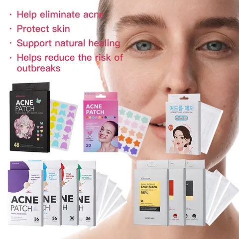 KORMESIC Colorful Star Shaped Hydrocolloid Acne Patches Invisible Pimple Stickers For Face Healing Acne Spot Treatment Women Skincare Stickers