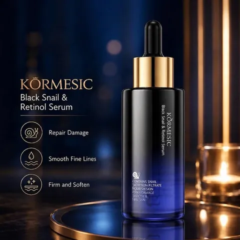 KORMESIC Black Snail And Retinol Face Serum And Cream For Repairing Smoothing Skin Firming Anti Aging Facial Care Women Beauty