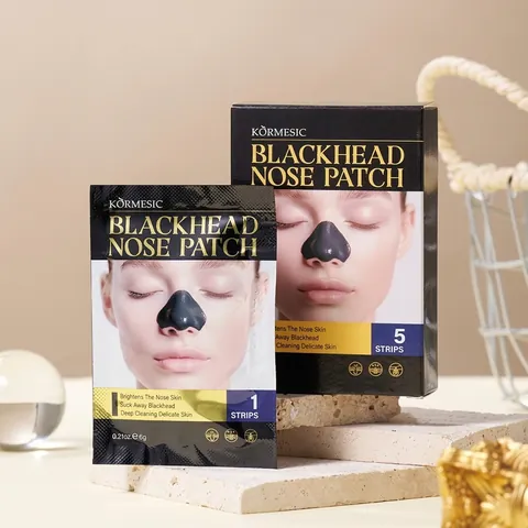 KORMESIC Masque Nasal au Charbon de Bambou Éliminateur de Points Noirs Pelable Nettoyage en Profondeur Patchs Nasaux pour Hommes Femmes Soins du Visage