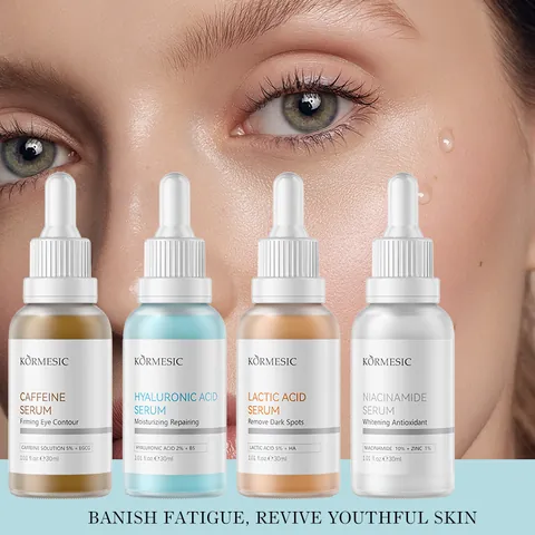 KORMESIC Face Serum Niacinamide Lactic Acid Hyaluronic Acid Essence For Whitening Hydrating Spot Correction Facial Care 30ml