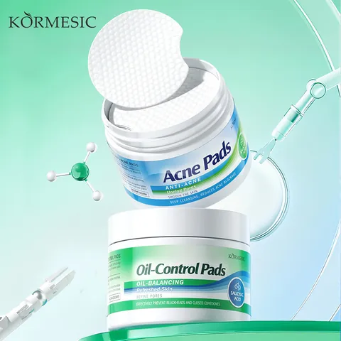 KORMESIC Salicylic Acid Cleansing Pads For Face Acne Treatment Oil Control Pore Purifying Deep Cleaning Skin Care Pads