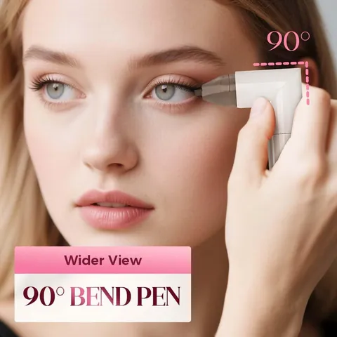 Περιστρεφόμενη Σφραγίδα Eyeliner Αδιάβροχο Μεγάλης Διάρκειας Αναδιπλούμενο Ενενήντα Μοιρών Διπλού Άκρου Μαύρο Eyeliner Για Γυναικείο Μακιγιάζ