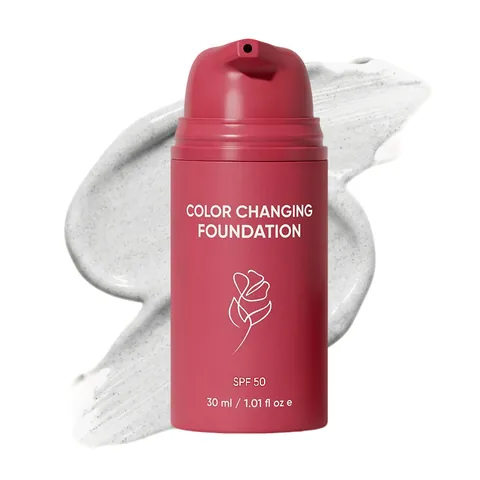 Color Changing Foundation SPF 50 Makeup Base Hydrating Sunscreen Brightening Face Foundation Color Correcting Cream Concealer Women Beauty Cosmetic