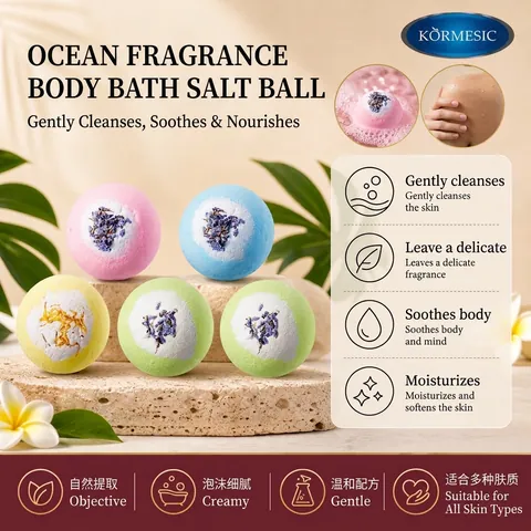 KORMESIC Bombas de Baño Perfumadas Naturales Con Pétalos de Flores Secas Limpieza Corporal Hidratante Sales de Baño con Aceites Esenciales Para Spa Relax