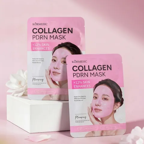KORMESIC Coffret de Soins de la Peau Masque Facial au Collagène PDRN Algues Nettoyant Visage Hydratant Gel Douche Raffermissant