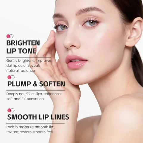 KORMESIC 3-in-1 Lip Serum Peach Mojito Flavor Hydrating Lip Balm With Vitamin E Plumping Smoothing Fine Lines Daily Lip Care Tube