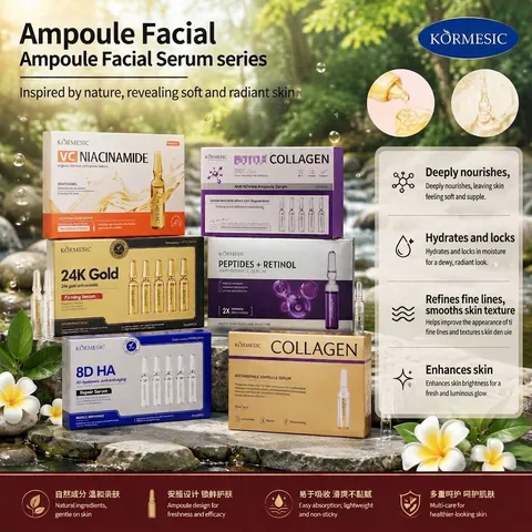 KORMESIC Facial Serum Ampoule Set Vitamin C Niacinamide Whitening Brightening Collagen Anti Wrinkle Face Repair Essence
