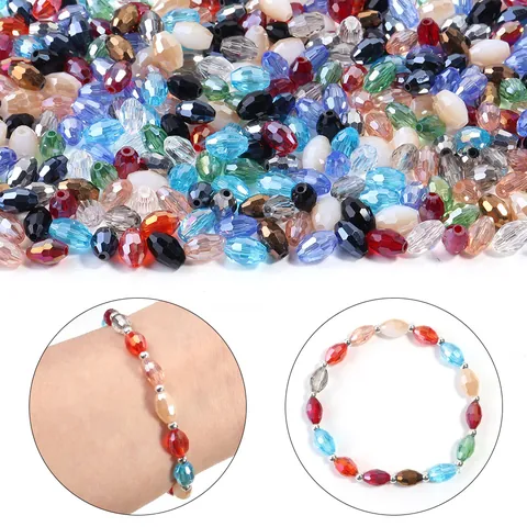 Perline in Cristallo Artificiale Sfaccettate a Goccia d'Acqua Per Creazione Gioielli DIY Perline Sfuse Colorate Per Collana Bracciale