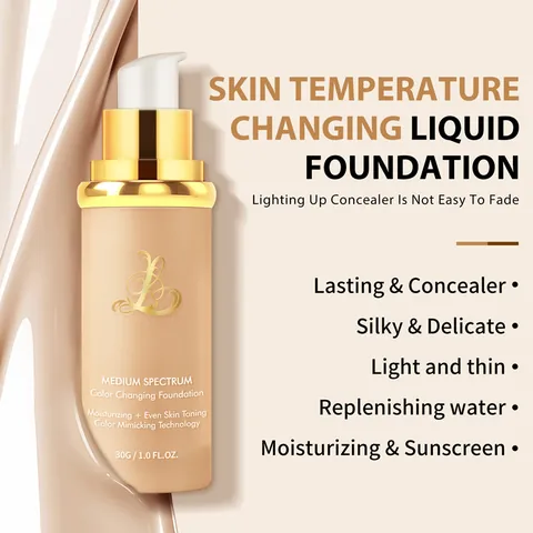 Color Changing Foundation Liquid Moisturizing Long Lasting Breathable Brightening Concealer Natural Skin Filter Makeup Base
