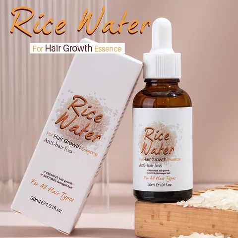 Rice Water Hair Growth Serum Anti Hair Loss Essential Oil Nourishing Scalp Treatment For Damaged Hair All Hair Types