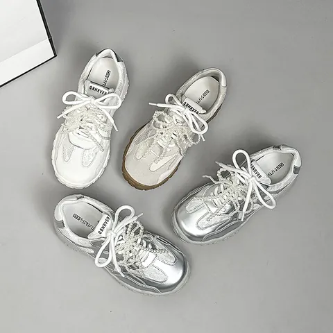 Baskets en Cuir Véritable Style Ballet pour Femmes Ornées de Perles Artificielles Rétro Décontractées GAT Chaussures à Semelles Épaisses