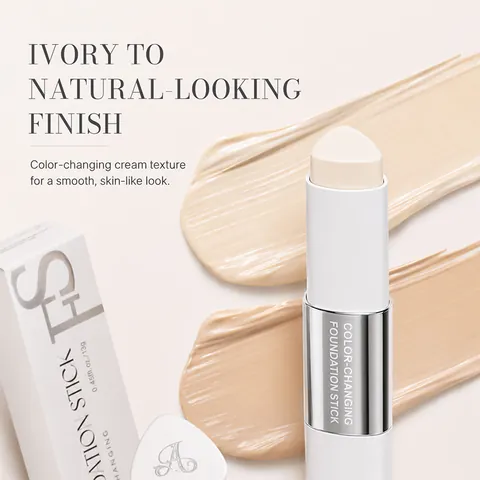 Color Changing Foundation Stick Dual Ended With Brush Natural Concealing Makeup Base Cream UV Protection Flawless Foundation
