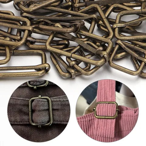 IJzeren Metalen Verstelsluiting Tasriem Schuifregelaar Driehoekige Gesp Hardware DIY Accessoires Brons Goud Zilver Verguld Loop Connector