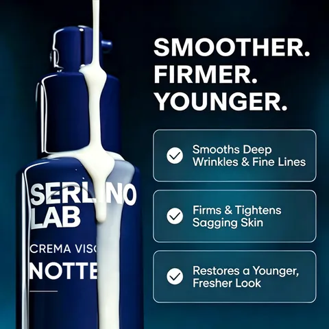 SERLINO LAB Men Night Face Cream Crema Viso Notte Firming Nightly Moisture Hydrating Sodium Hyaluronate Anti Aging Skin Care