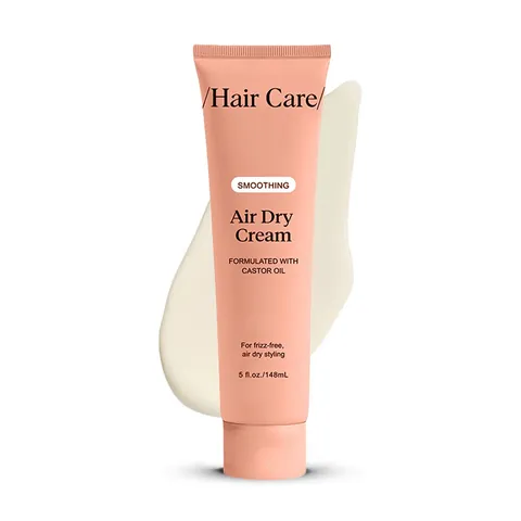 Smoothing Air Dry Cream For Frizz Control Nourishing Leave-In Conditioner With Castor Oil For All Hair Types