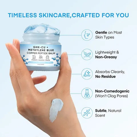 Blue Copper Peptide Face Cream Deep Hydrating Repairing Balm Nourishing Multi Purpose Body Skin Care Intensive Treatment