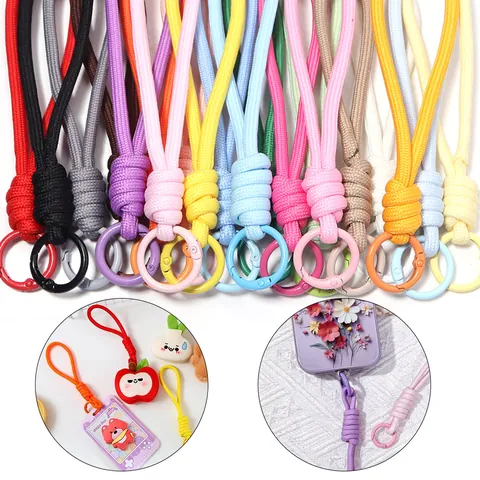 Multi-functional Braided Lanyard Anti-lost Wrist Strap for Phone USB Flash Drive Water Bottle Holder Colorful Hand Rope
