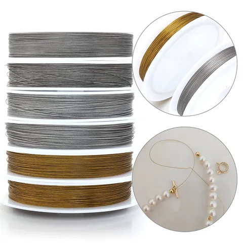 Filo per Perline in Acciaio Inossidabile Set di Perline in Metallo DIY Collana Braccialetto Materiale per Gioielli Fai da Te