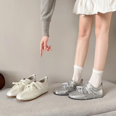 Zapatillas Casuales Estilo Ballet GAT para Mujer Satén Microfibra 5cm Aumento Altura Interno Velcro Zapatos con Plataforma de Moda