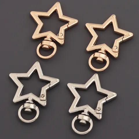 Zinc Alloy Star Heart Oval Open Spring Buckle Snap Hook For Bags Keychain Apparel DIY Jewelry Making Findings Accessories