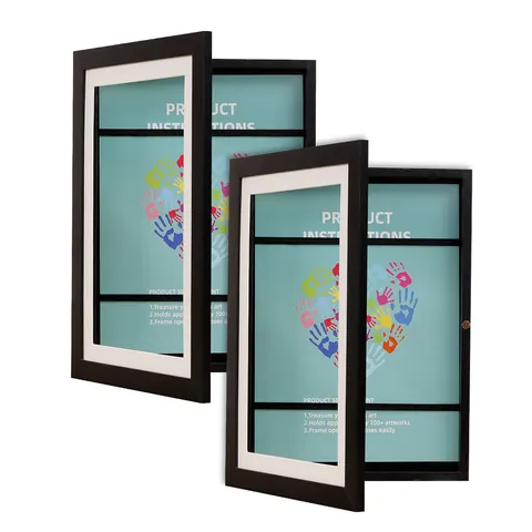 Kids Art Frame MDF Wooden Front Opening Magnetic Flip Photo Frame for A4 A3 Children Artwork Display Storage Picture Frame